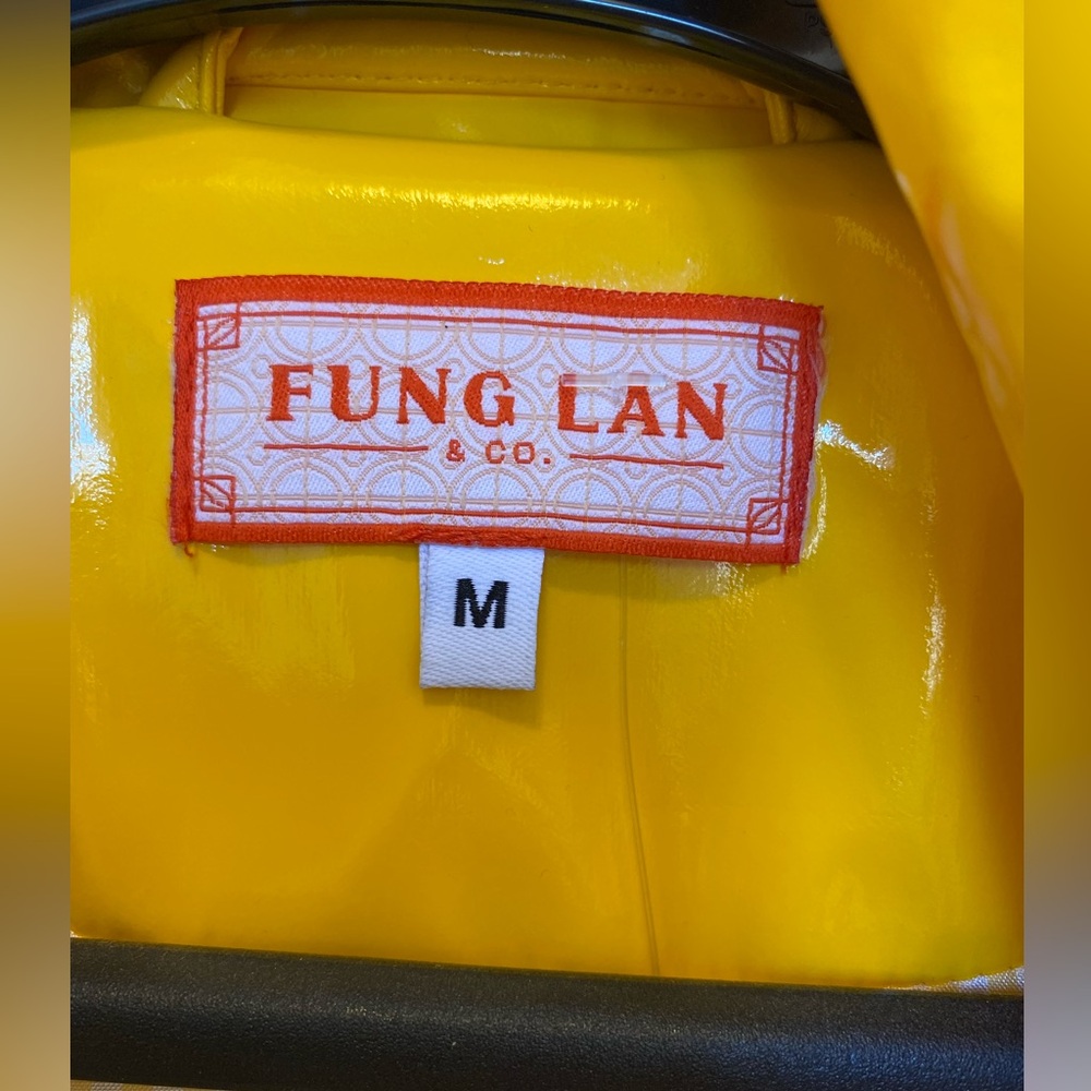 FUNG LAN & CO Bright Yellow rain coat. Bright lemon luxury rain jacket. - Picture 4 of 7